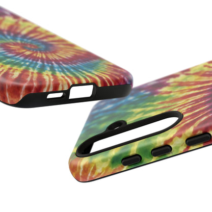 Colorful Retro Tie-Dye Samsung Galaxy Case – Spiral Rainbow Design