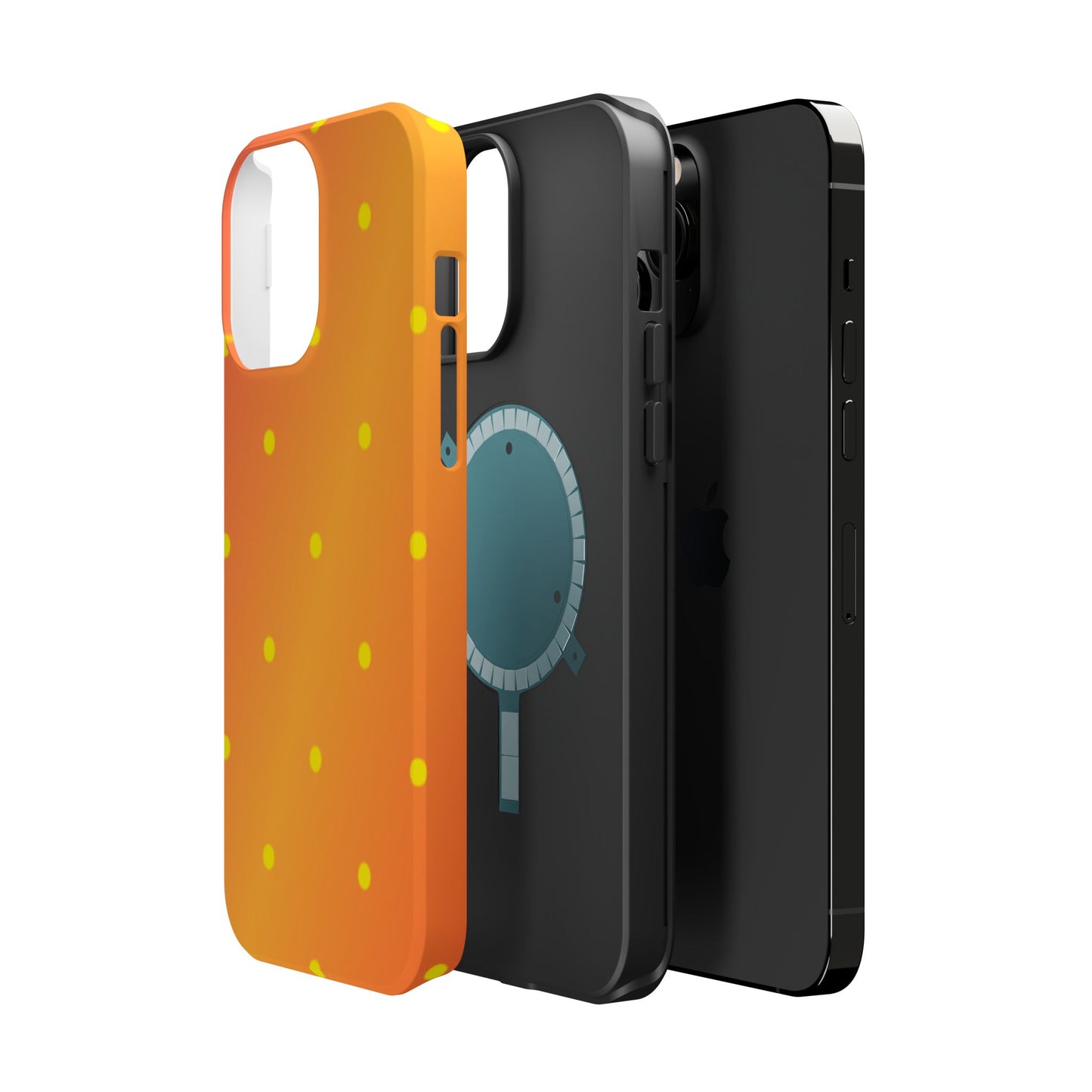 Sunset Gradient Polka Dots MagSafe iPhone Case – Shockproof, Matte Finish, Dual-Layer Protection