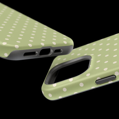 Sage Green Polka Dots – MagSafe iPhone Case