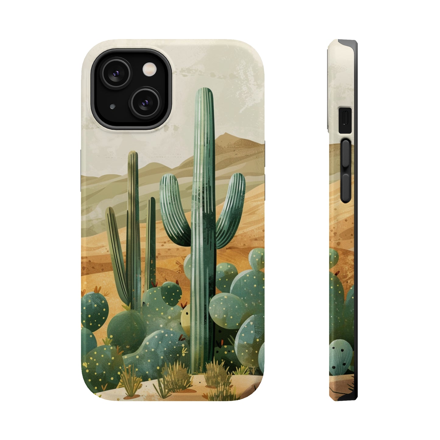 Desert Oasis MagSafe iPhone Case - Embrace the Western Spirit With Cactuses For Your iPhone 15, 14, 13, Pro, Plus, & Pro Max