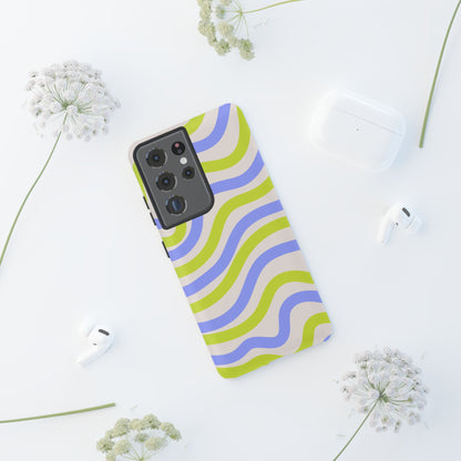Neon Wave Samsung Galaxy Case – Bold Dual-Layer Protection with 70s-Inspired Vibe