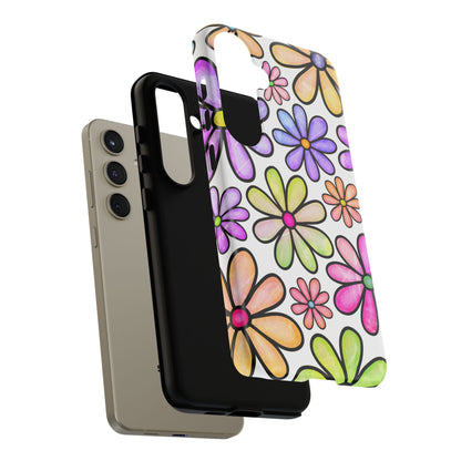 Pastel Daisy Dream Samsung Galaxy Case – Slim Profile, Glossy Finish