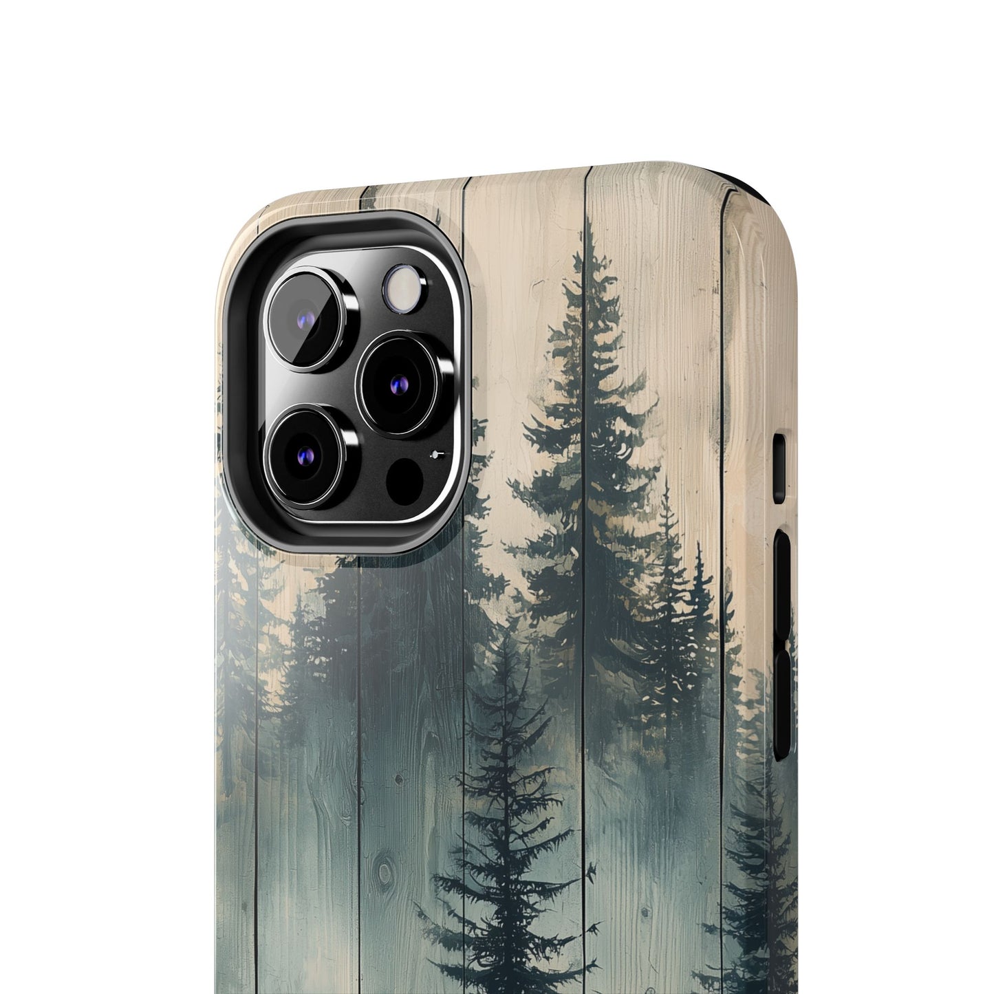 Misty Pine Forest Iphone Case - Nature-Inspired Wood Design Protective Cover