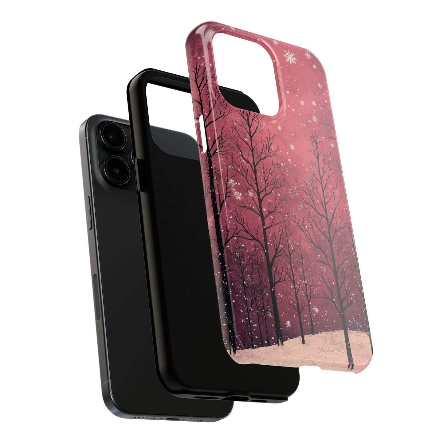 Pink Winter Twilight Forest - iPhone Series Case - BOGO Cases