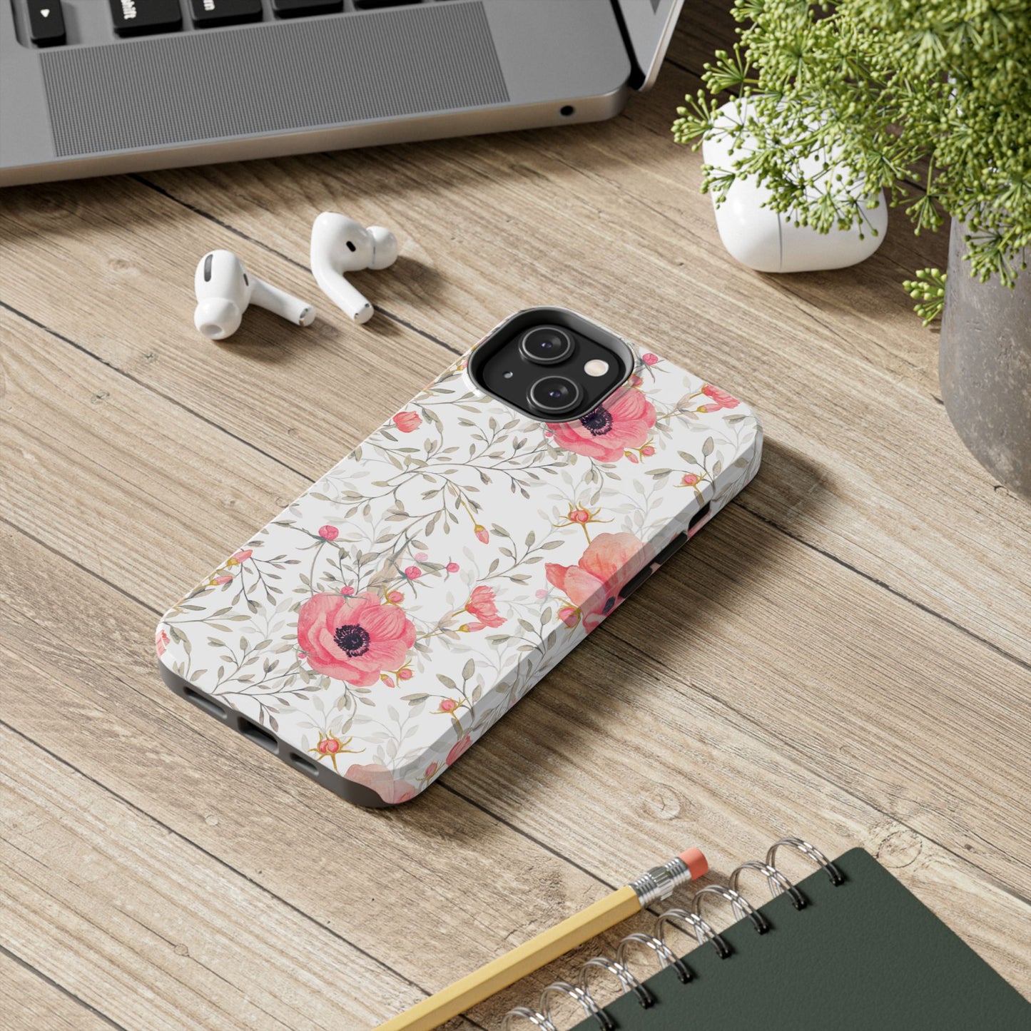 Pink Floral Watercolor iPhone Case – Feminine Poppy Blossom Design