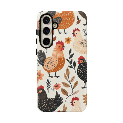 Samsung Galaxy Case: Cluckin' Vintage – Chickens & Leaves