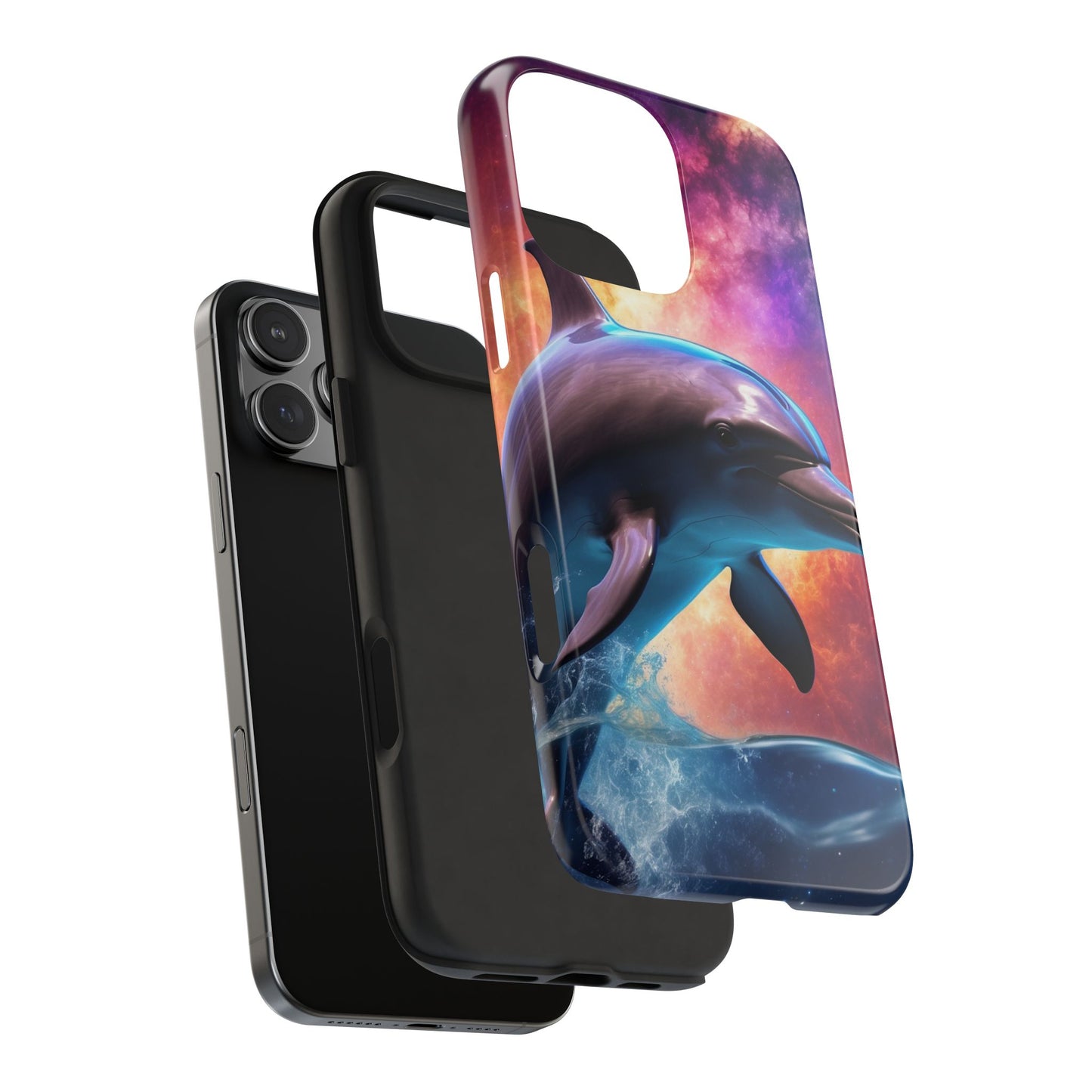 Cosmic Dolphin Galaxy Art - iPhone Case