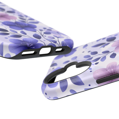 Purple Floral MagSafe iPhone Case – Durable Protection with Elegant Flower Design