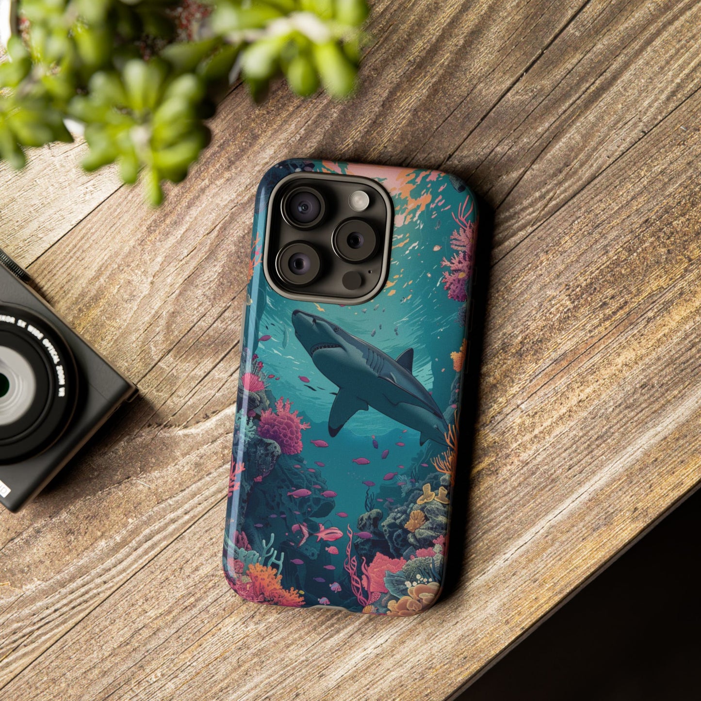 Ocean Shark Coral Reef iPhone Case