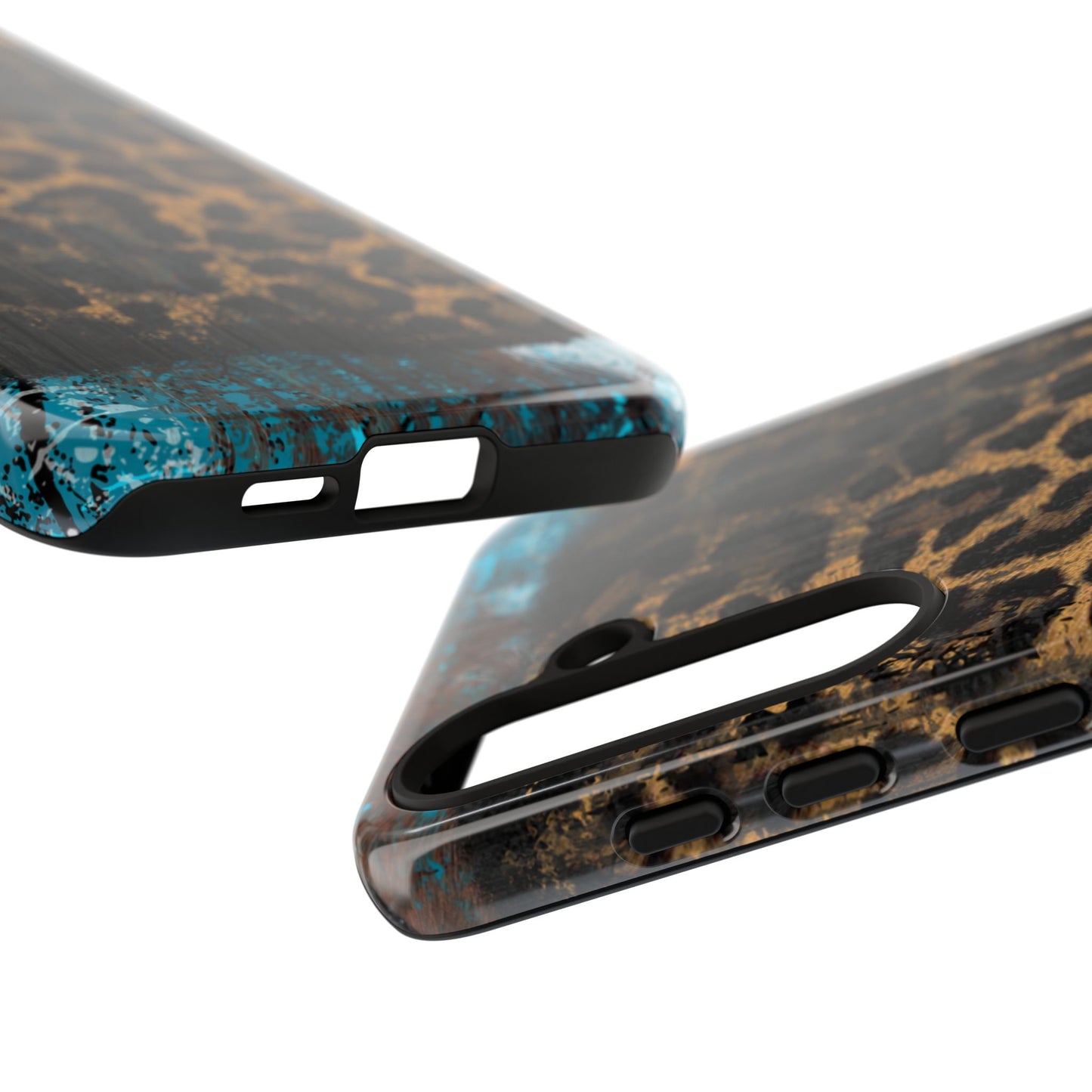 Boho Leopard and Turquoise Tough Samsung Galaxy Case – Rustic Western Design with Dual-Layer Protection