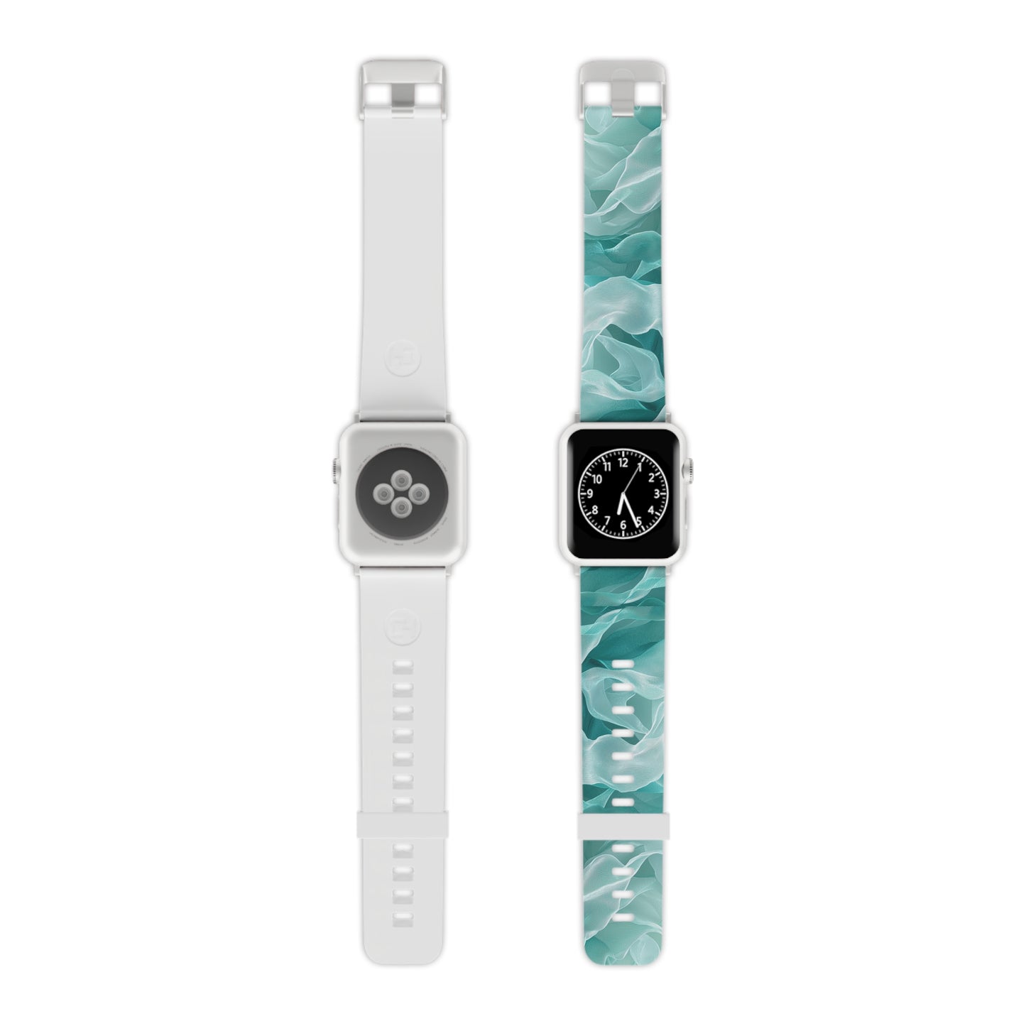 Elegant Flowing Teal Fabric Apple Watch Band