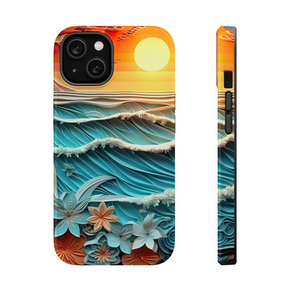 Tropical Sunset Paper Art Ocean – iPhone Series Case