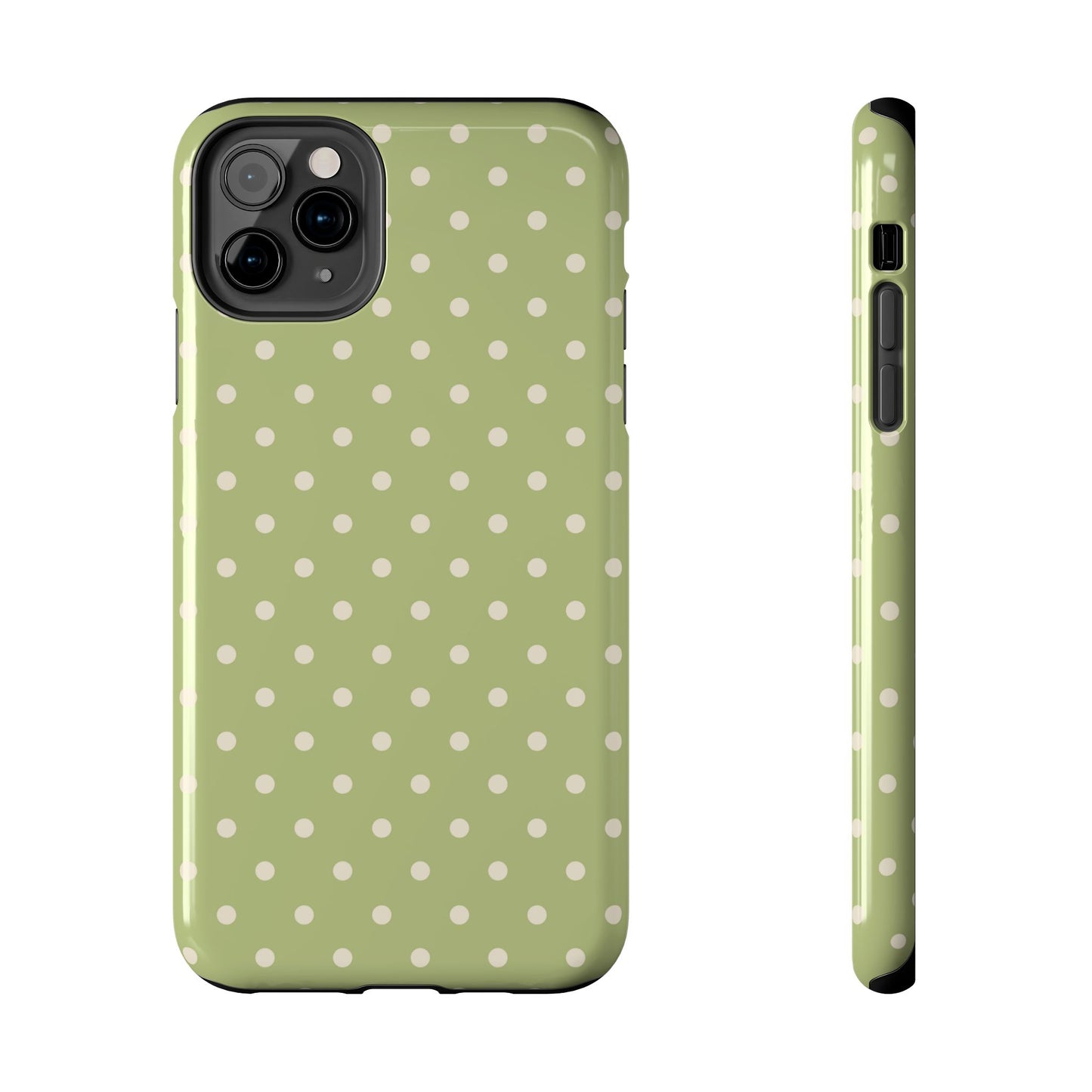 Sage Green Polka Dots – iPhone Case