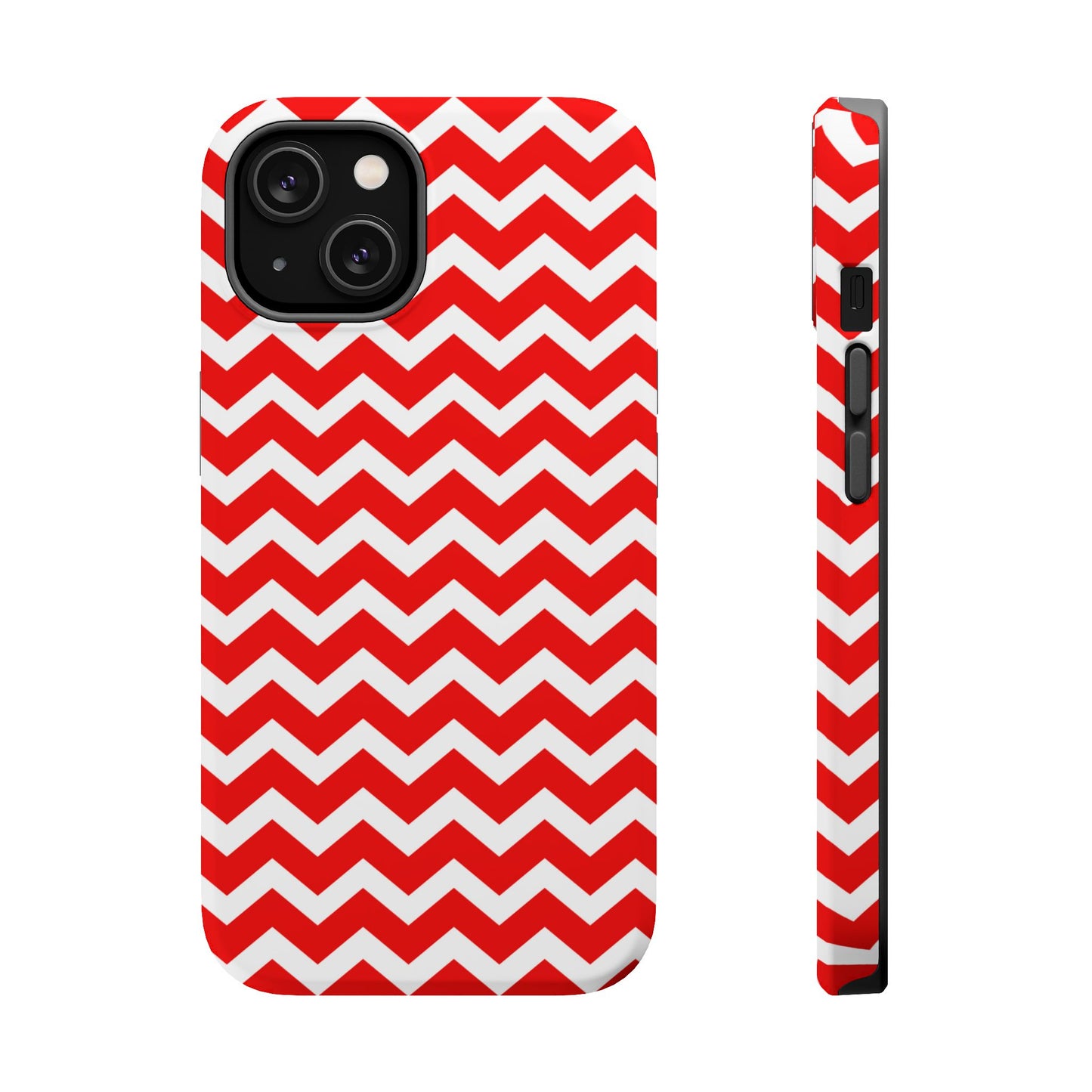 Bold Red & White Chevron – Modern Geometric MagSafe iPhone Case