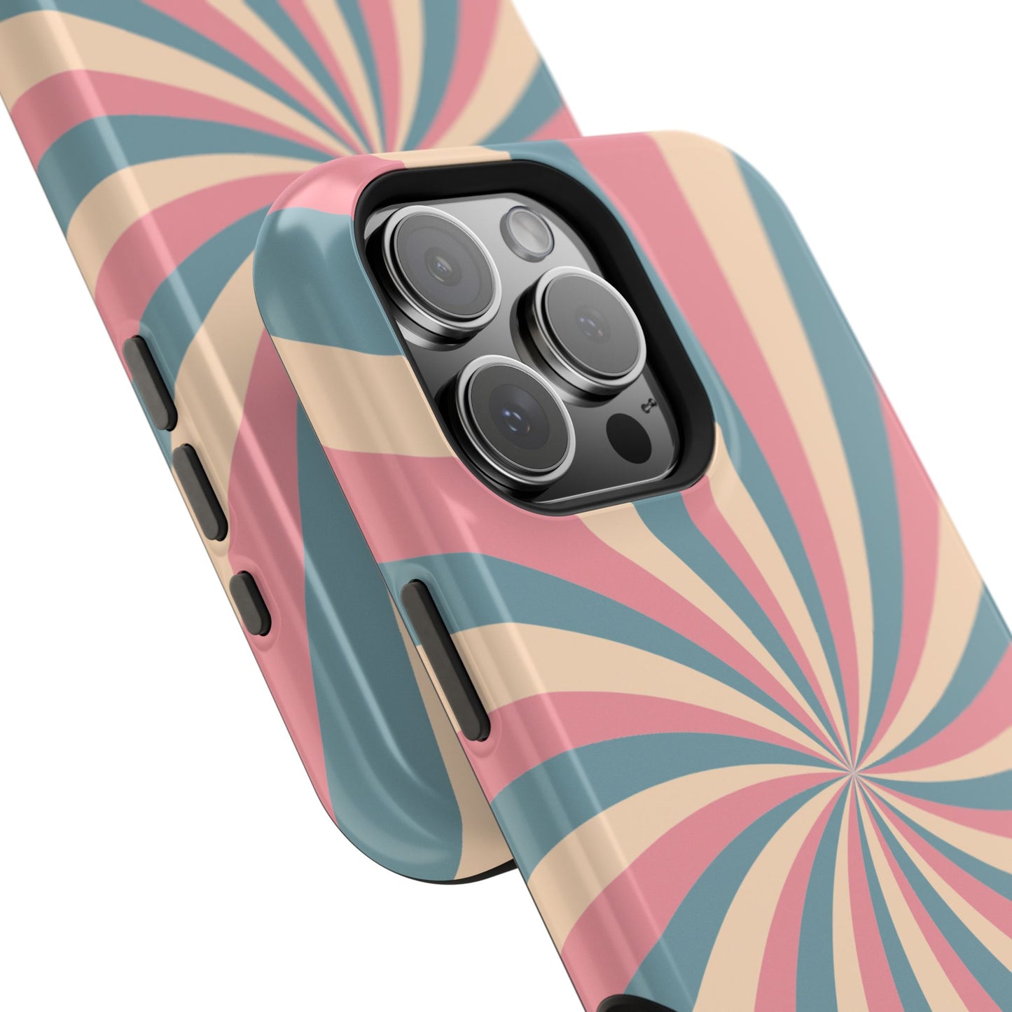 Vintage Pastel Swirl MagSafe iPhone Case – Dual-Layer Protection with 70s-Inspired Design