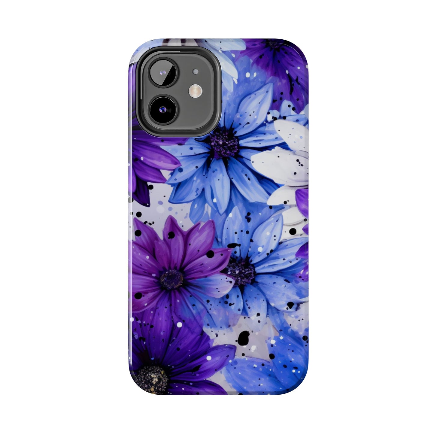 Vibrant Purple & Blue Floral Splash - iPhone Series Case