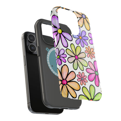 Pastel Daisy Dream MagSafe iPhone Case – Slim Profile, Glossy Finish