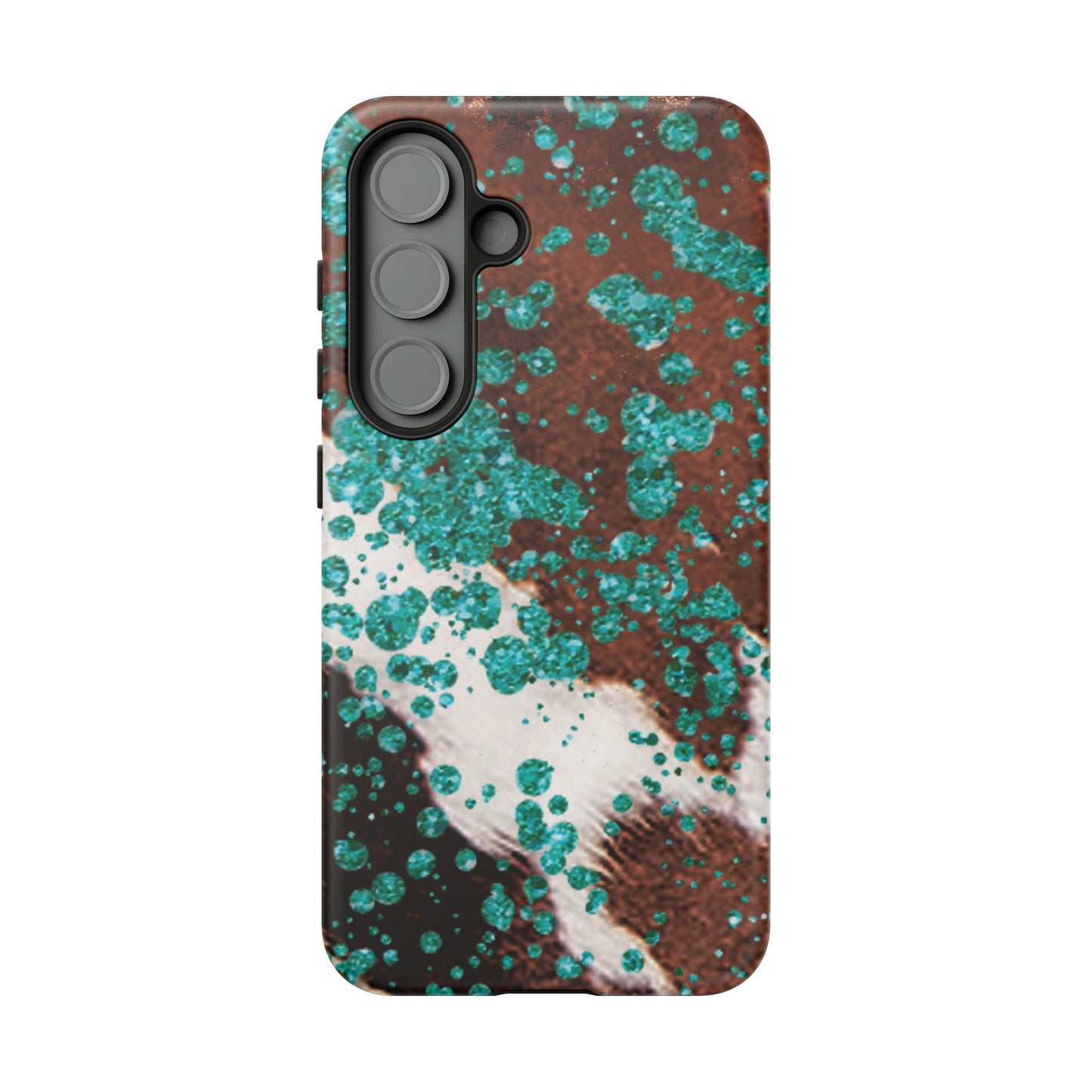 Teal Glitter Cowhide - Samsung Galaxy Series Case