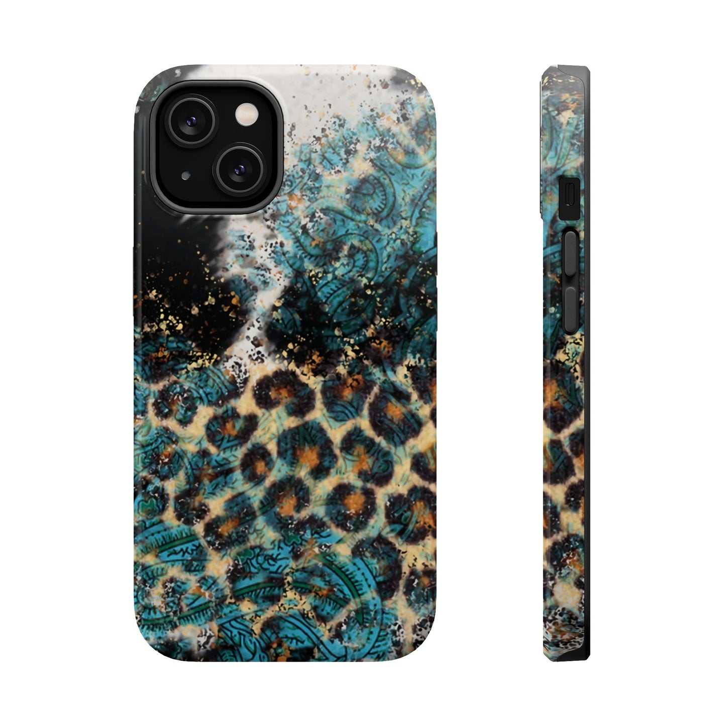 Turquoise Paisley Cowhide Leopard - MagSafe iPhone Series Case