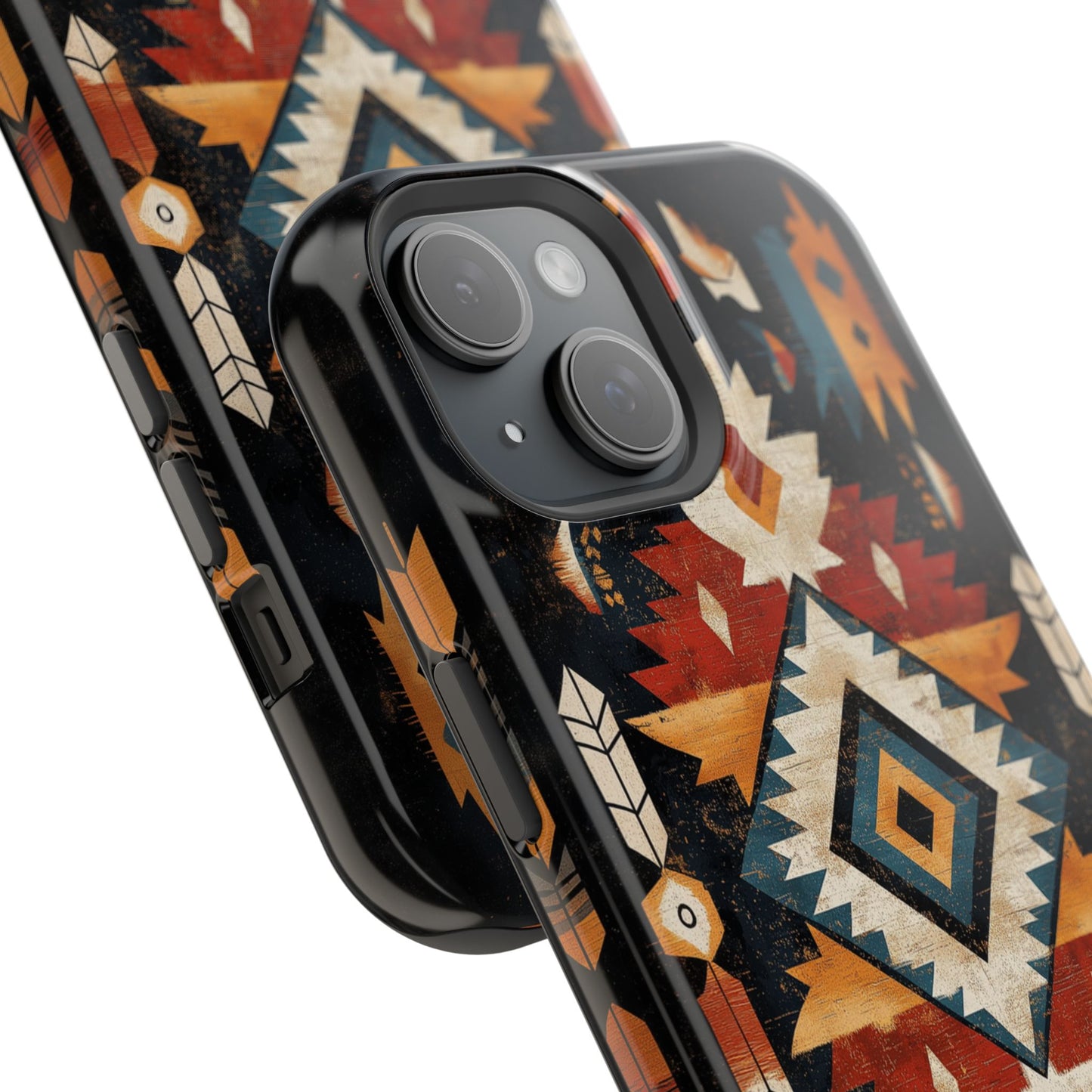 Southwestern Arrow & Diamond Tough MagSafe iPhone Case – Bold Tribal Design, Dual-Layer Protection