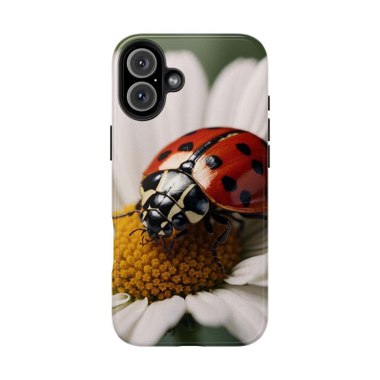 iPhone Case: Ladybug on White Daisy