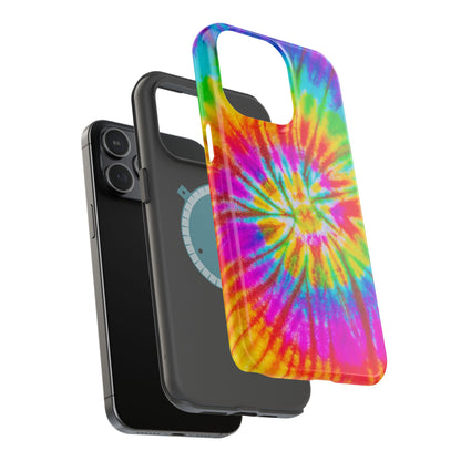 Rainbow Spiral Tie-Dye MagSafe Case – Vibrant Colors & Functionality