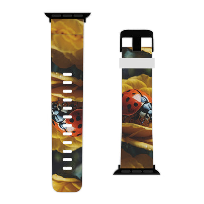 Ladybug on Yellow Petals Apple Watch Band