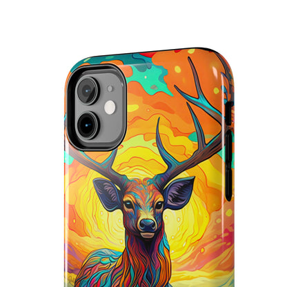 Vibrant Stag in Bloom – iPhone Case