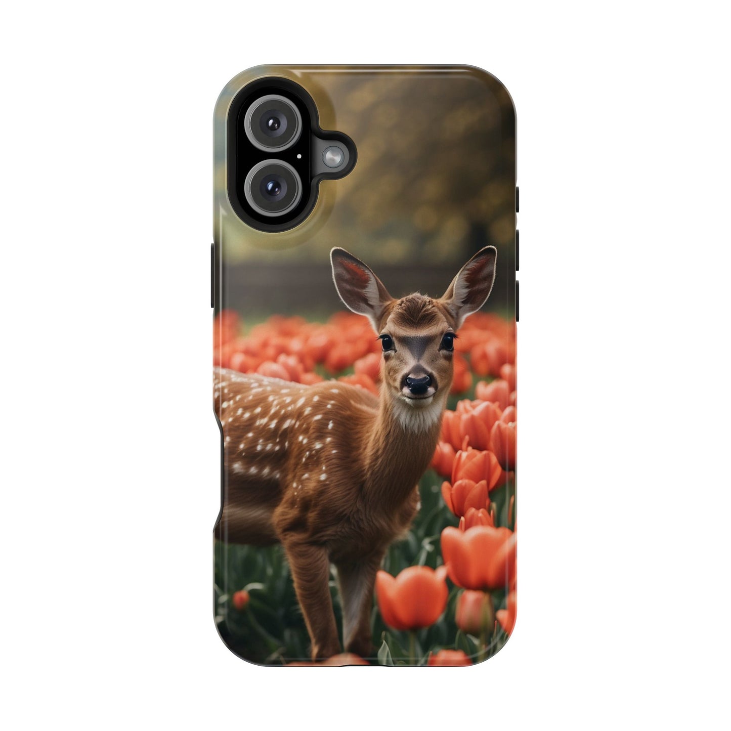 Fawn Among Tulips MagSafe iPhone Case