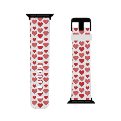  Red & Polka Dot Hearts Apple Watch Band