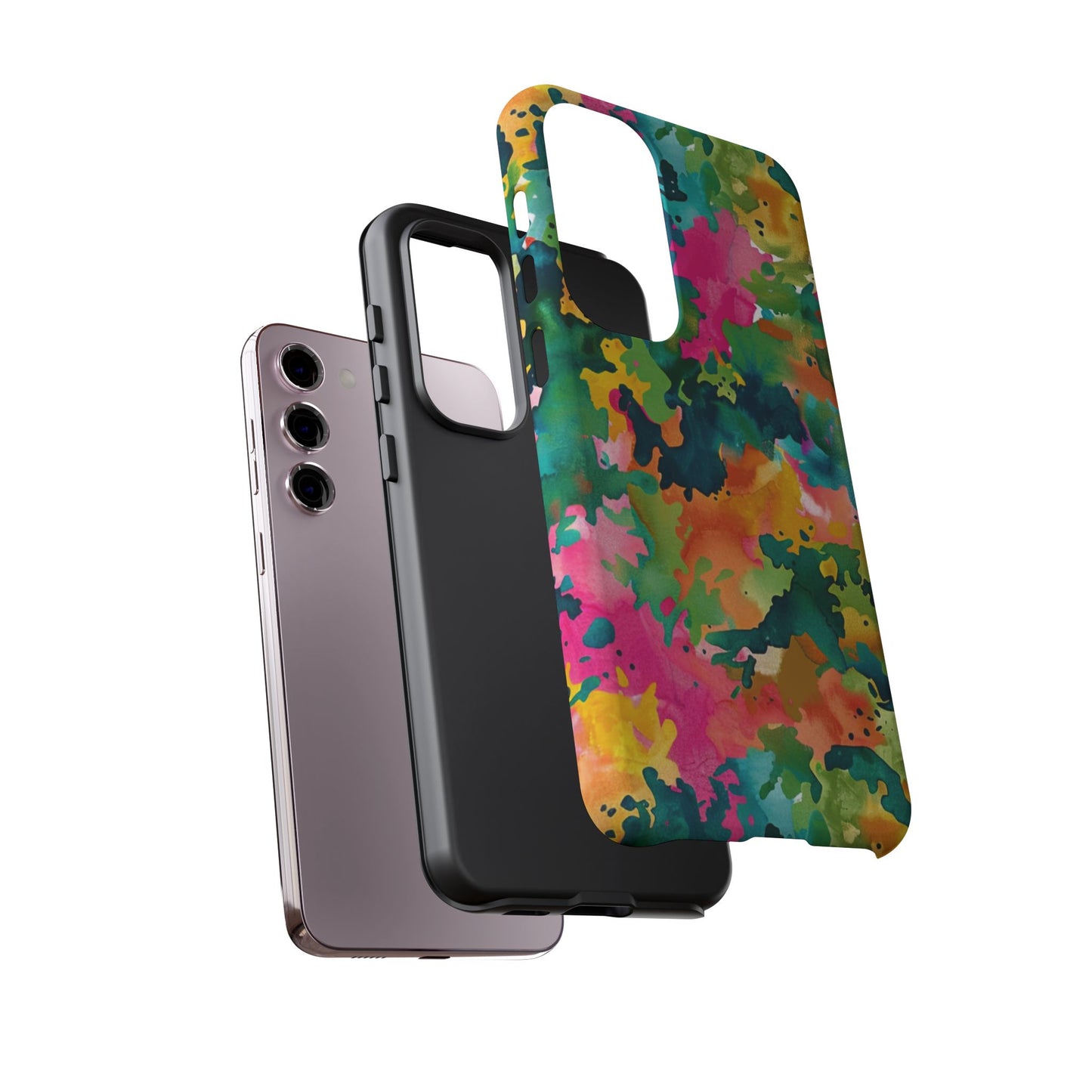 Vibrant Watercolor Splash Samsung Galaxy Case – Multicolor Abstract Artistic Design