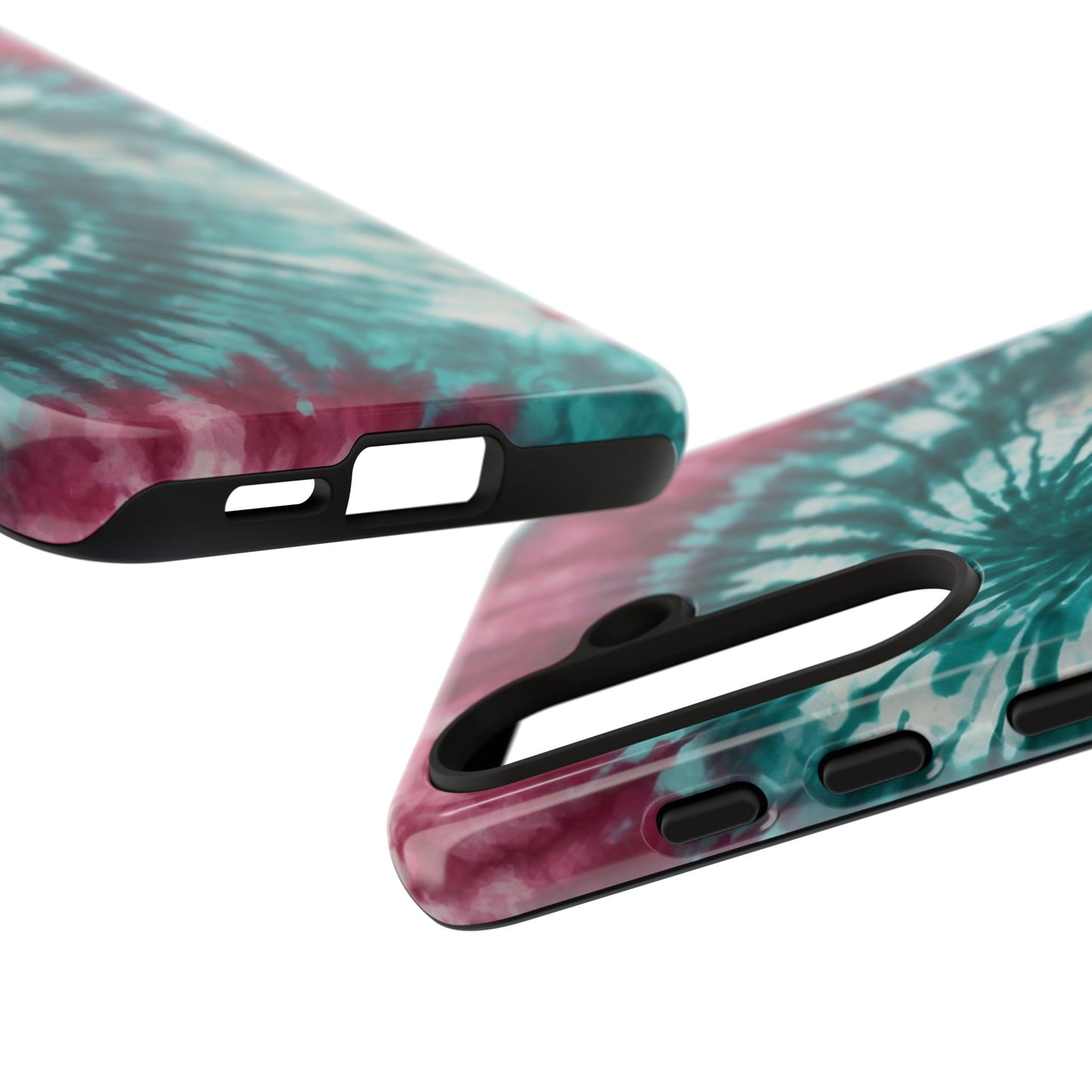 Teal and Pink Spiral Tie-Dye Samsung Galaxy Case – Boho Chic Design