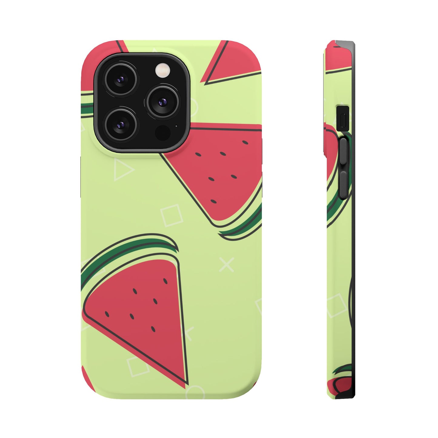 Watermelon Slice MagSafe iPhone Case – Fresh & Fun Design with Retro Geometric Pattern