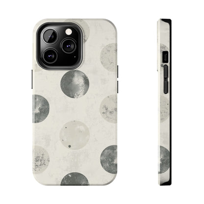 Vintage Polka Dot iPhone Case - Neutral Retro Protective Cover