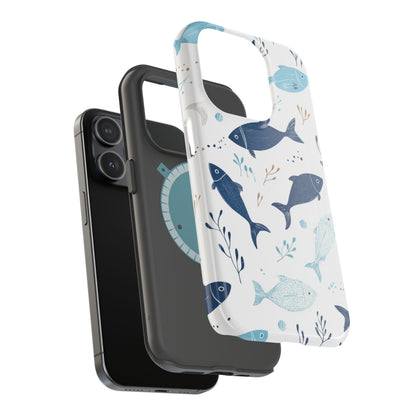 Oceanic Blue Fish Pattern - MagSafe iPhone Series Case