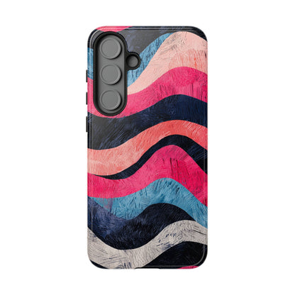 Abstract Wave Pattern Samsung Galaxy Case – Shockproof, Matte Finish, Dual-Layer Protection