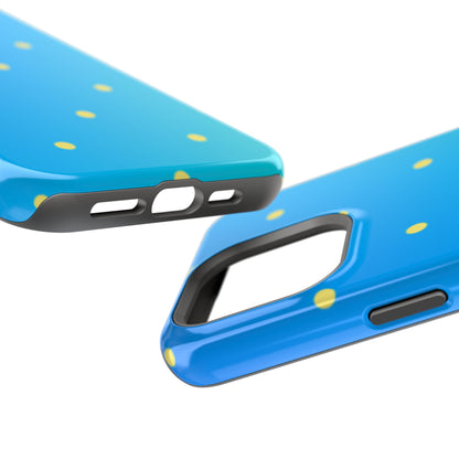 Blue Ocean Gradient Polka Dots MagSafe iPhone Case – Shockproof, Smooth Matte Finish, Dual-Layer Design