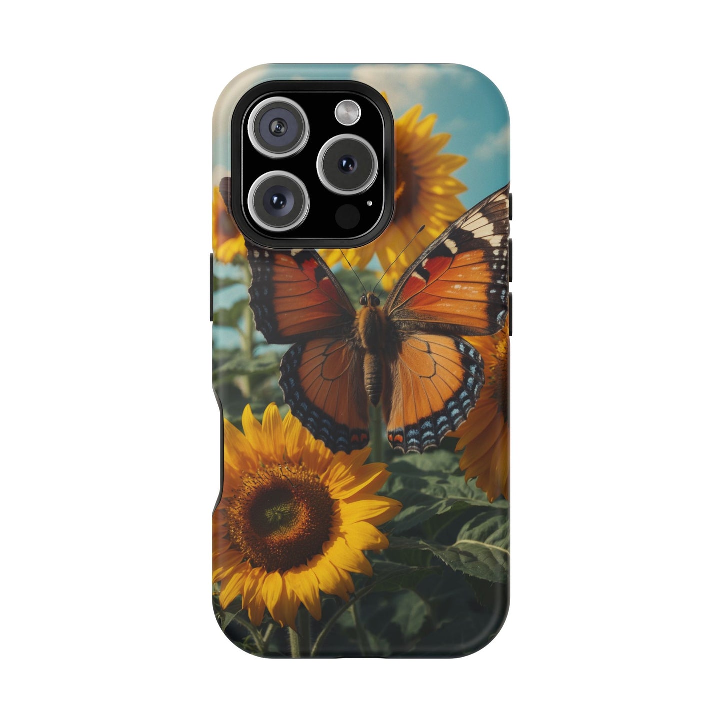 Vibrant Butterfly & Sunflower – MagSafe iPhone Case