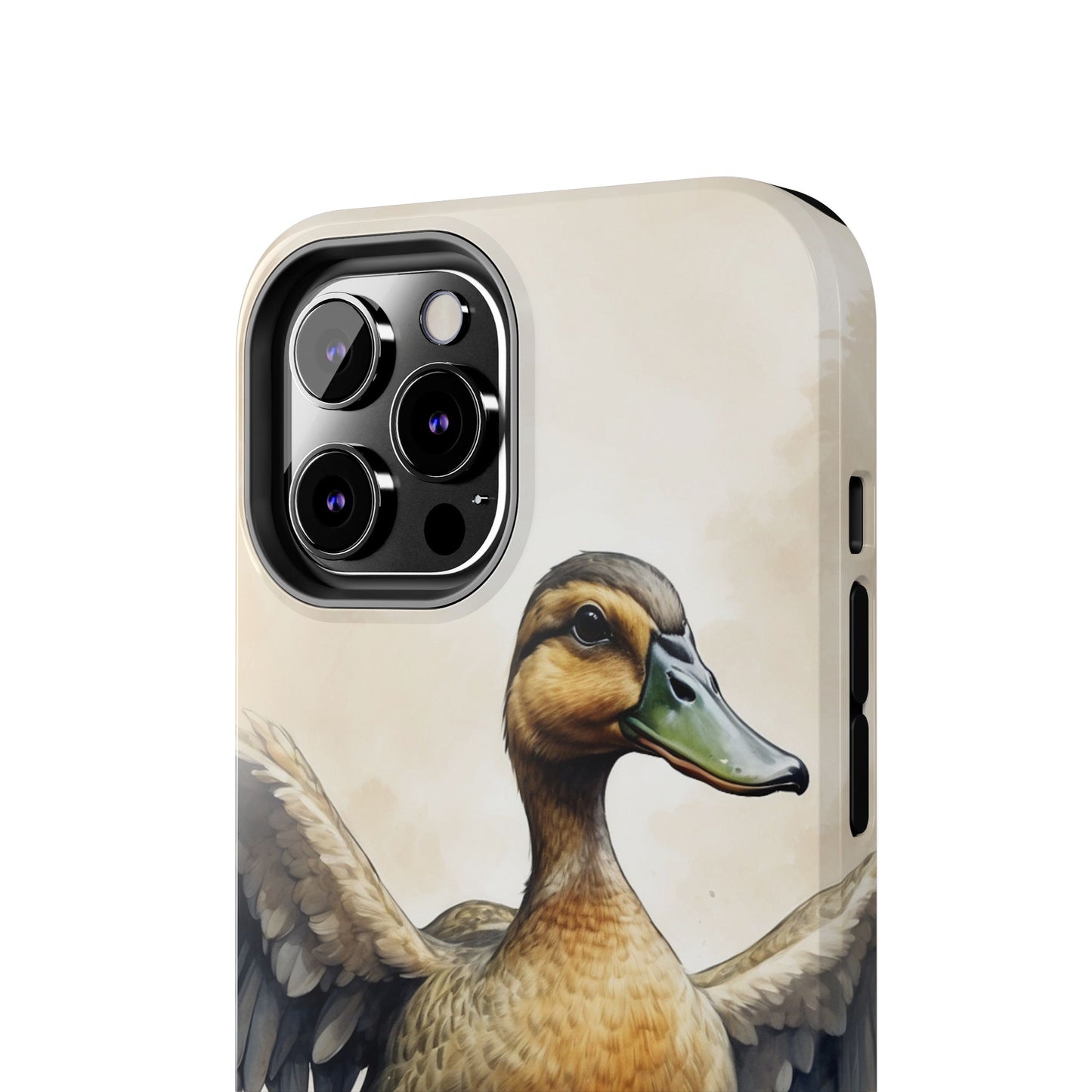 Graceful Duck in Watercolor Scene - iPhone Case