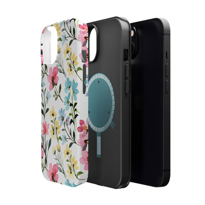 Watercolor Floral Bliss – MagSafe Case with Pastel Flower Design