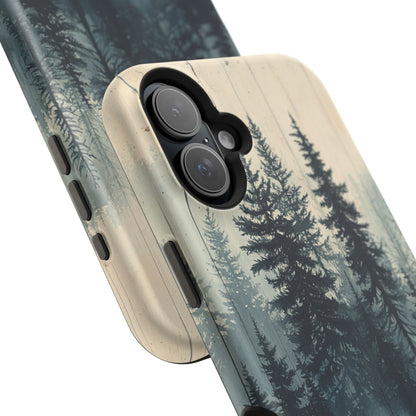 Misty Forest Wood MagSafe iPhone Case - Nature-Inspired Protective Cover