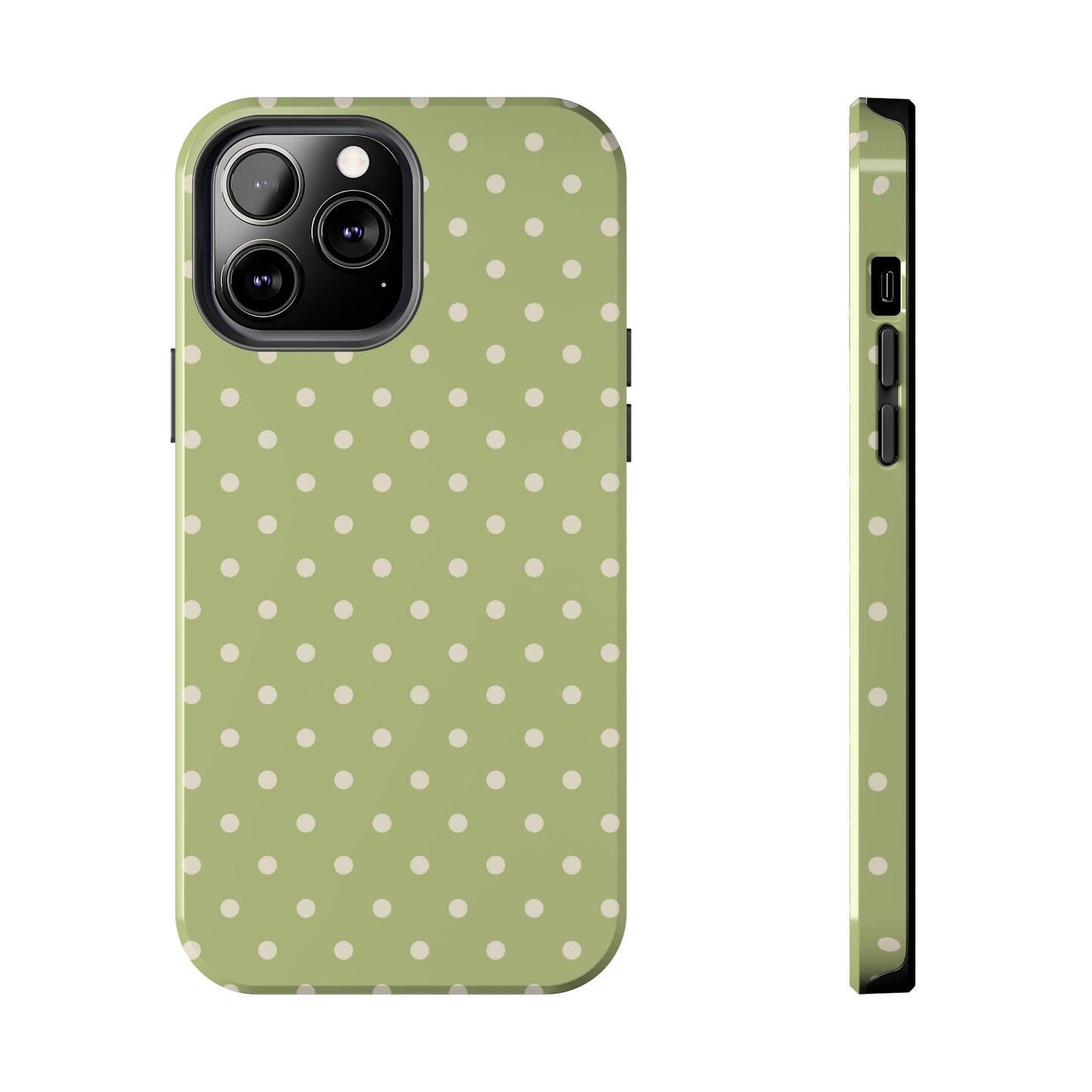 Sage Green Polka Dots – iPhone Case