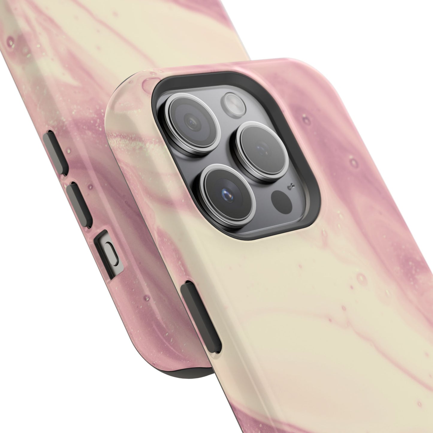 Blush Marble Glow – MagSafe Case with Pink & Rose Gold Marble Design