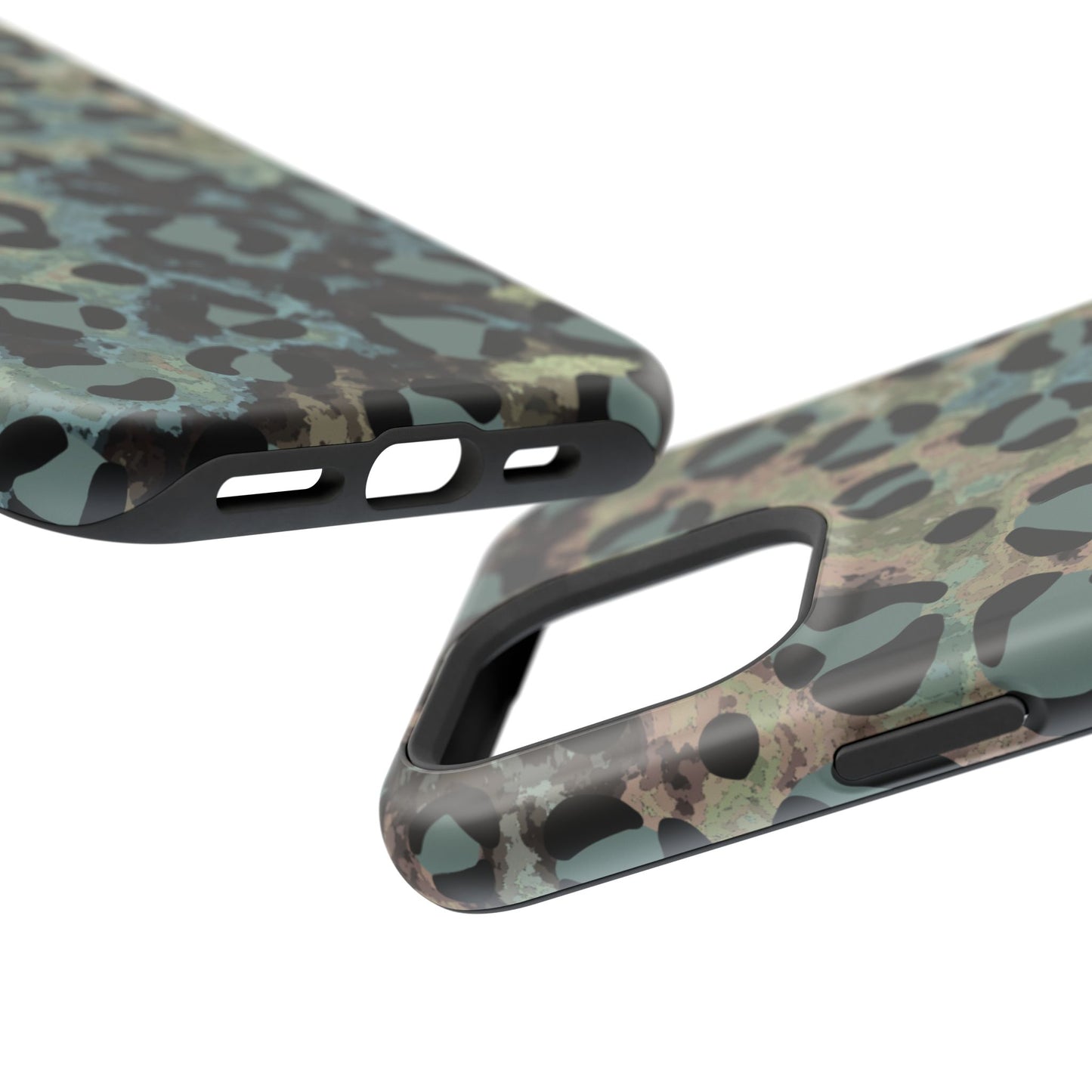 Moody Watercolor Leopard Print Tough MagSafe iPhone Case – Earthy Abstract Pattern with Dual-Layer Protection