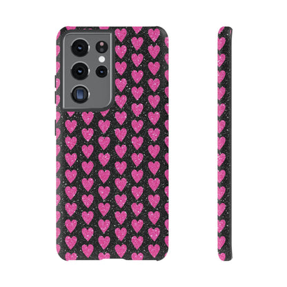 Glitter Pink Hearts Samsung Galaxy Case