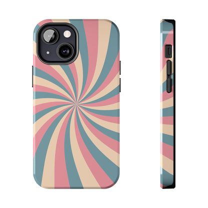 Vintage Pastel Swirl iPhone Case – Dual-Layer Protection with 70s-Inspired Design