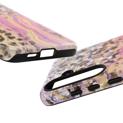 Crystal Glam Leopard - Samsung Galaxy Series Case with Glitter and Gem Accents