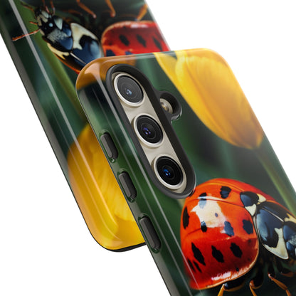 Samsung Galaxy Case: Vibrant Ladybug Amidst a Lush Yellow Flower Garden