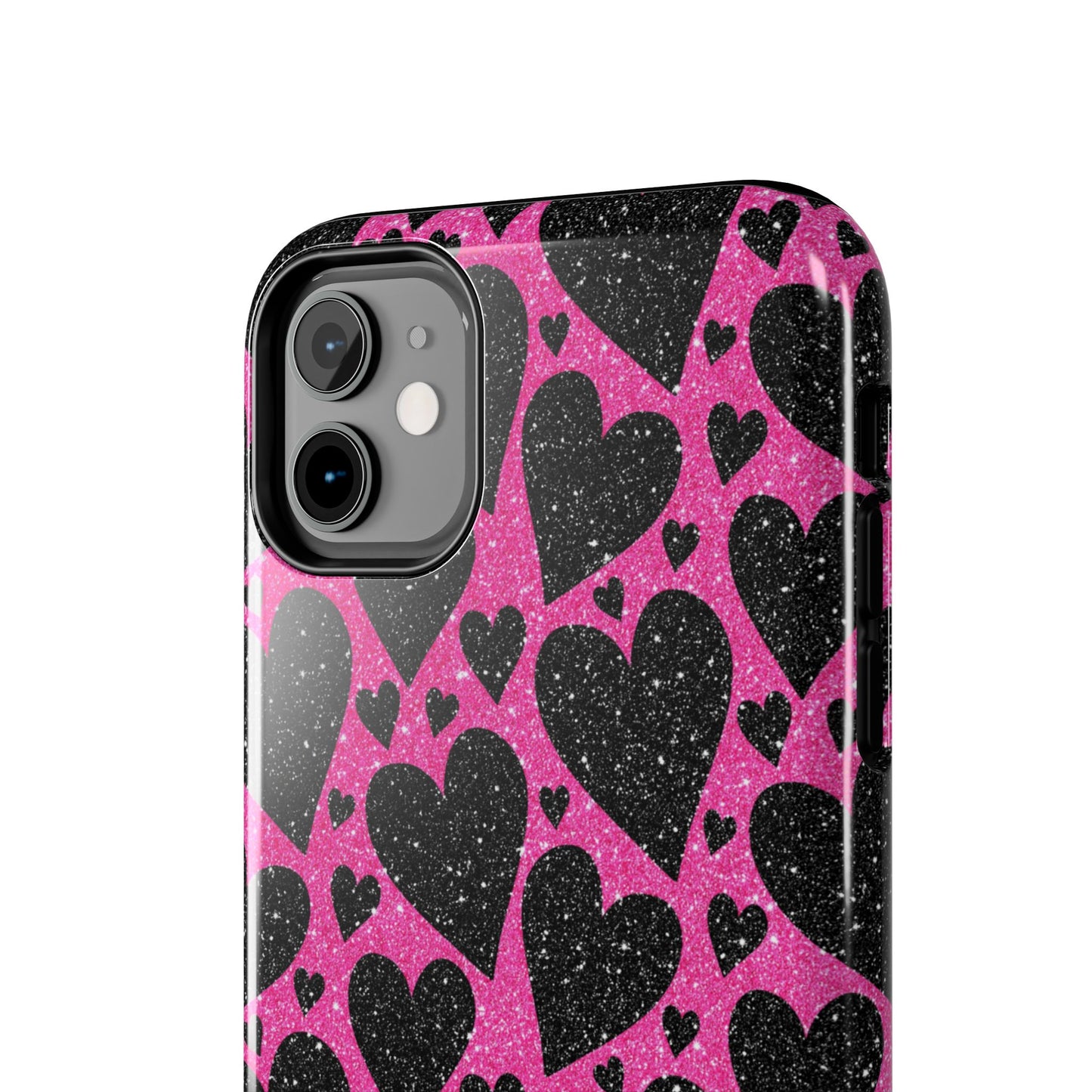 Pink Glitter Hearts iPhone Case