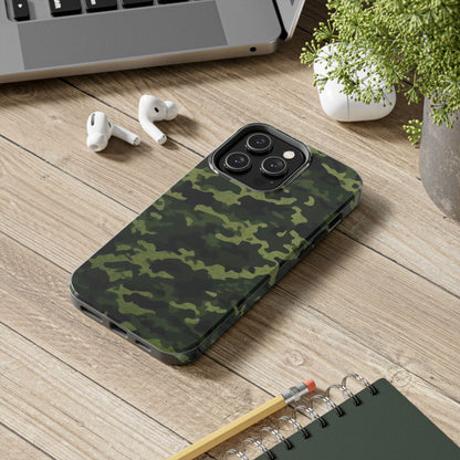 Dark Green Camouflage – iPhone Case, Rugged and Slim Design